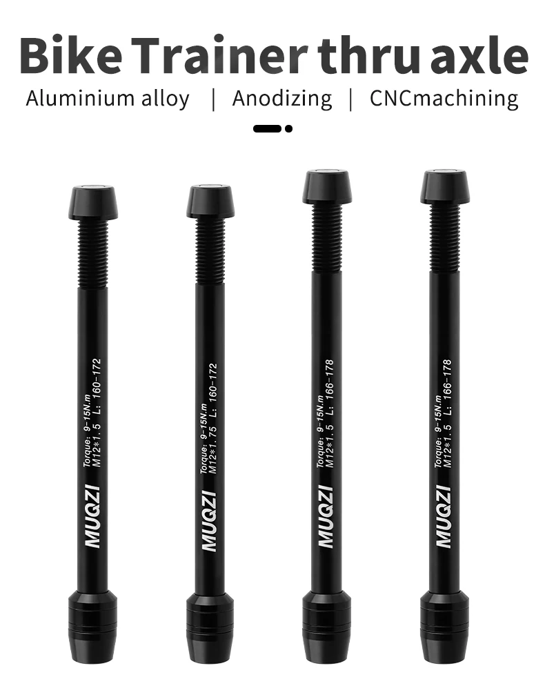 MUQZI Mountain Road Bike Trainer Thru Axle Adapter Conversion Kit Shaft Bike Wheels Quick Release Skewers M12-1.0/1.5/1.75
