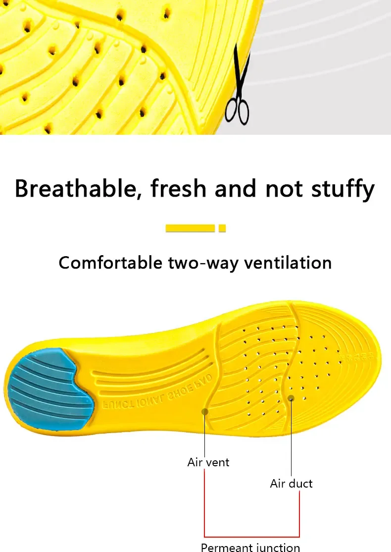 Memory Foam Insoles Sports Midsole Sweat-absorbent Insoles Sneaker Insert Breathable Deodorization Insole Shoe Accessories 1Pair