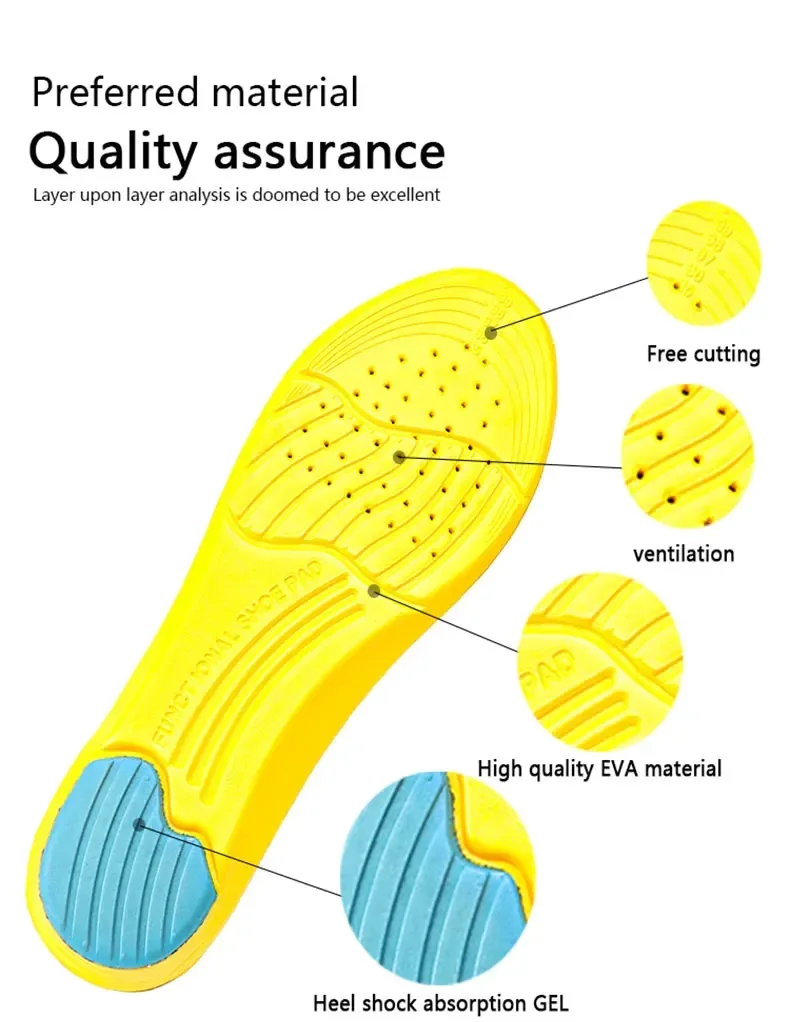 Memory Foam Insoles Sports Midsole Sweat-absorbent Insoles Sneaker Insert Breathable Deodorization Insole Shoe Accessories 1Pair