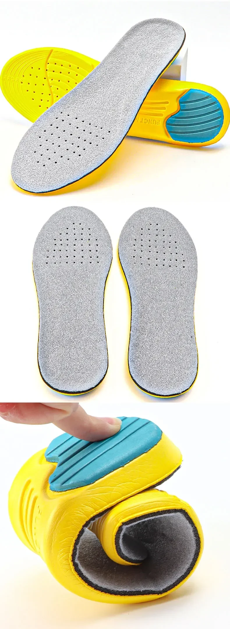 Memory Foam Insoles Sports Midsole Sweat-absorbent Insoles Sneaker Insert Breathable Deodorization Insole Shoe Accessories 1Pair