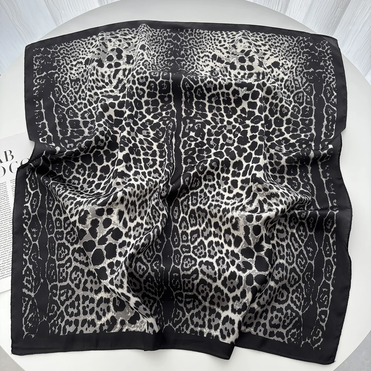 Luxury Floral Print Female Satin Neck Scarf Square Hair Scarves Foulard Head Band Shawls Wraps Neckerchief Bandana Women