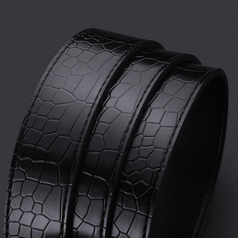 High-end And Atmospheric Men's Automatic Buckle Crocodile Pattern Belt New Men's Casual Wear Belt Fashion Youth Business Belt