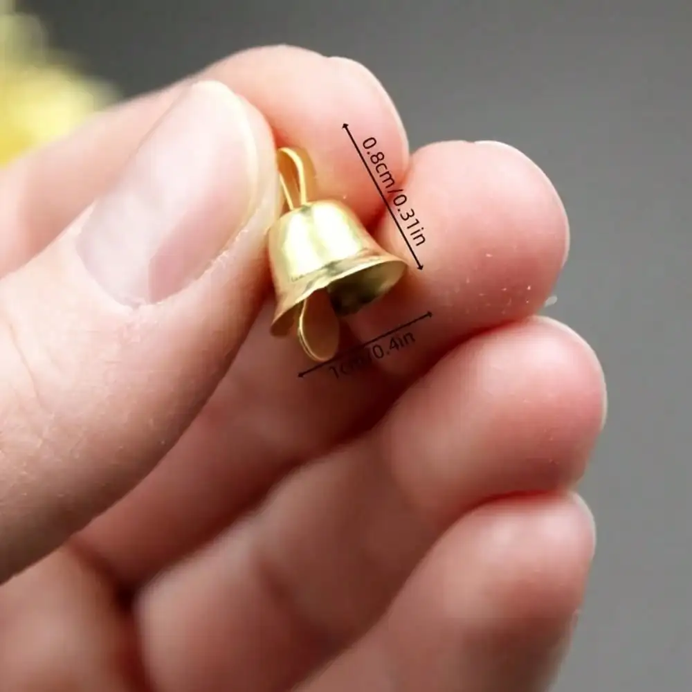 50/100pcs Mini Golden Bell Pendant - Shiny Metal Christmas Decorations for DIY Handicrafts and Festival Decorations