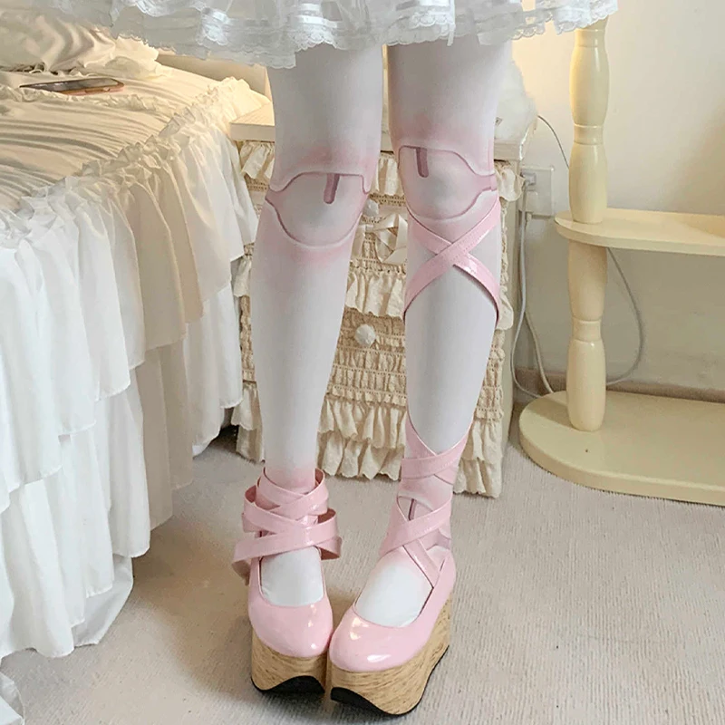 1pair Harajuku Novelty Lolita Pantyhose Japanese Gothic Anime Long Tube Socks Jointed Doll Style Tights Cosplay Stocking