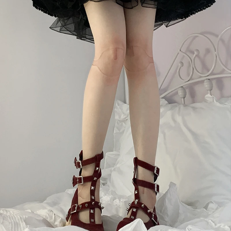 1pair Harajuku Novelty Lolita Pantyhose Japanese Gothic Anime Long Tube Socks Jointed Doll Style Tights Cosplay Stocking