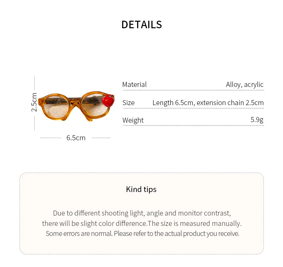 Apple Glasses Hair Clip for Women Girl Cute Side Duckbill Clip Hairpins New Fashion Versatile Hair Accessories Gift Christmas M