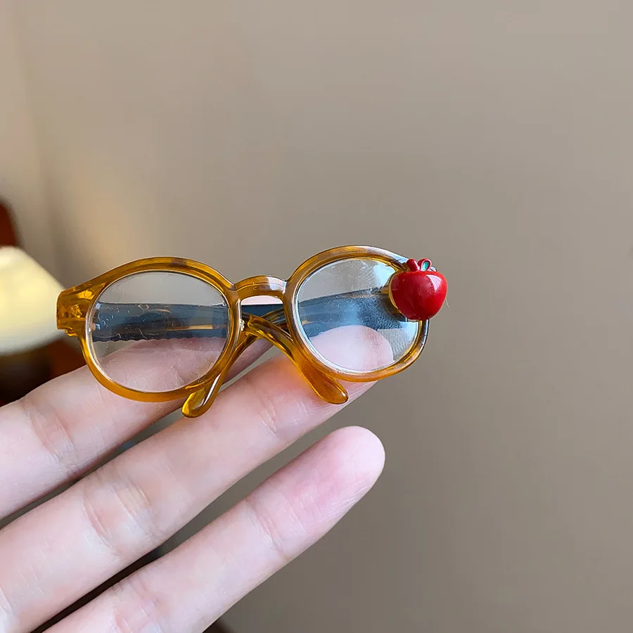 Apple Glasses Hair Clip for Women Girl Cute Side Duckbill Clip Hairpins New Fashion Versatile Hair Accessories Gift Christmas M