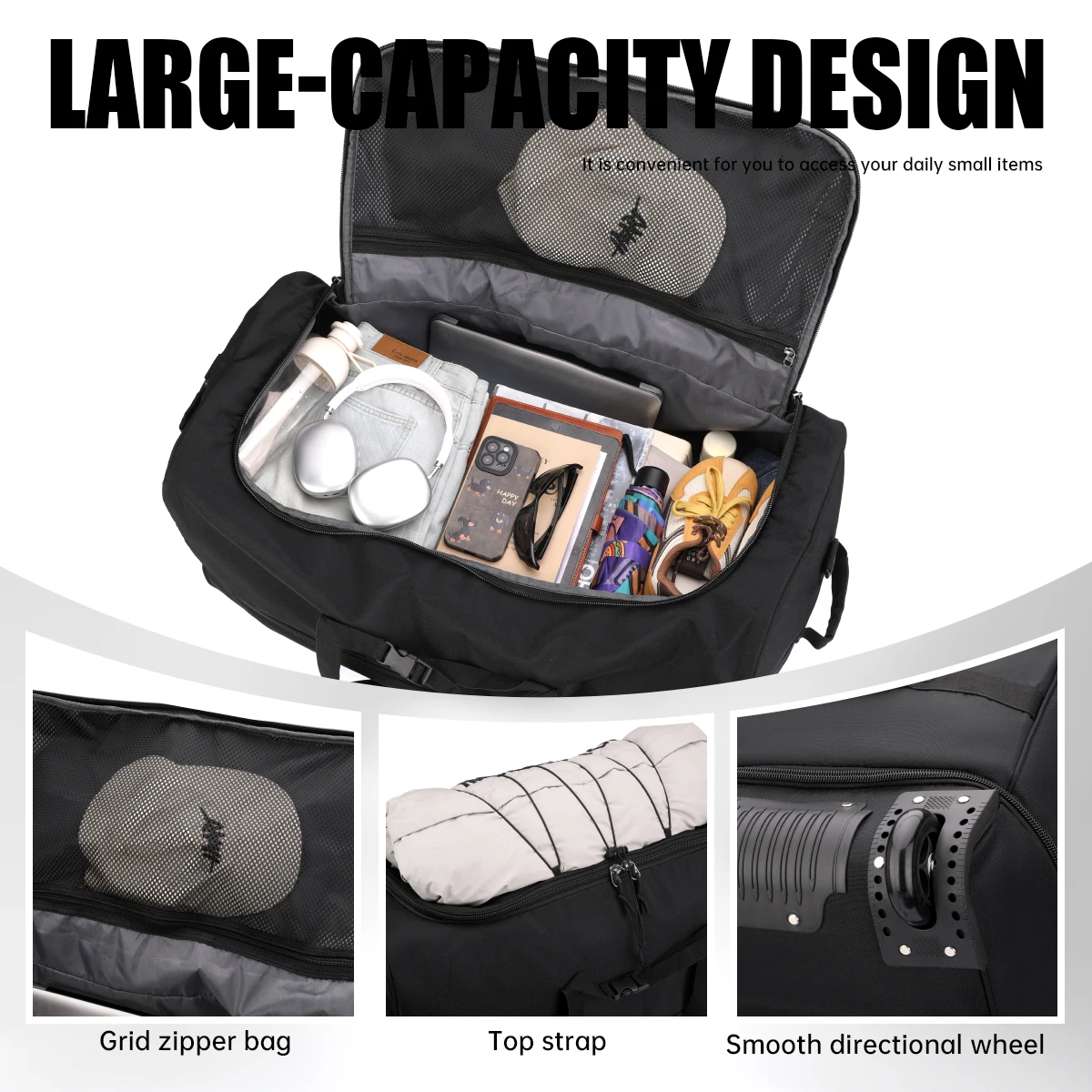 Multifunctional Trolley Travel Bag for Men, Suitable for Business Trips, Travel, and Boarding, Can Be Used as a Backpack, with Wheels, for International Travel