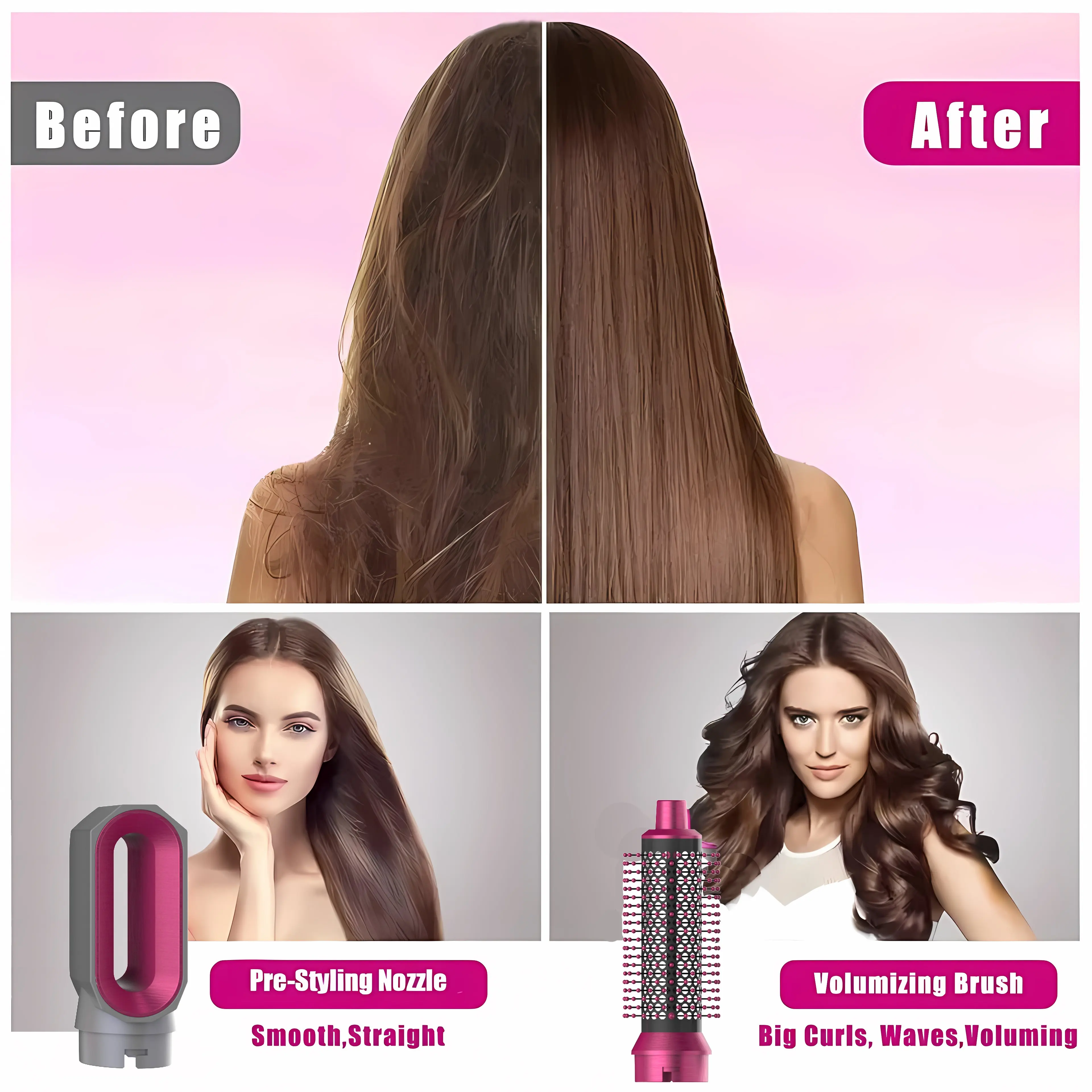 10 5 In 1 Hair Dryer Hot Air Comb Brush With Curling Iron Hair Straightener For Salon Style Curling Straightening And Volumizing