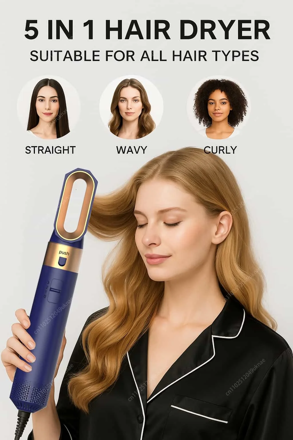 10 5 In 1 Hair Dryer Hot Air Comb Brush With Curling Iron Hair Straightener For Salon Style Curling Straightening And Volumizing