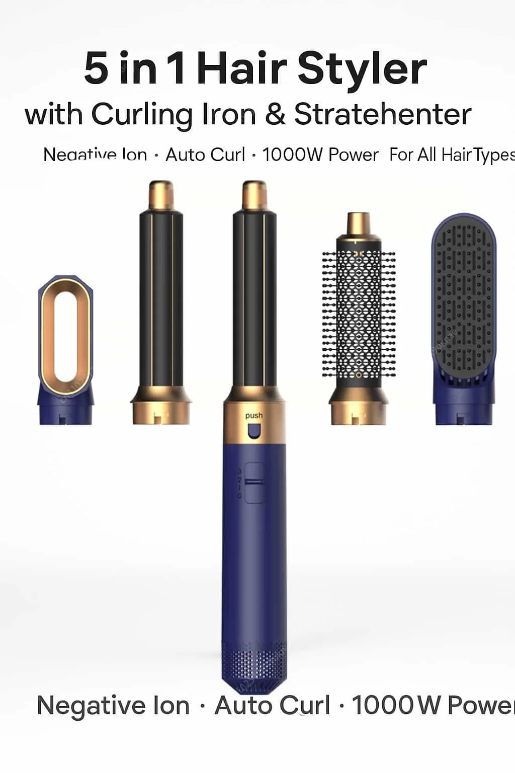 10 5 In 1 Hair Dryer Hot Air Comb Brush With Curling Iron Hair Straightener For Salon Style Curling Straightening And Volumizing