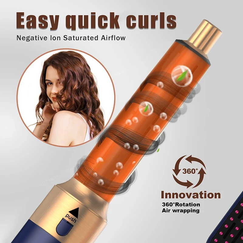 10 5 In 1 Hair Dryer Hot Air Comb Brush With Curling Iron Hair Straightener For Salon Style Curling Straightening And Volumizing