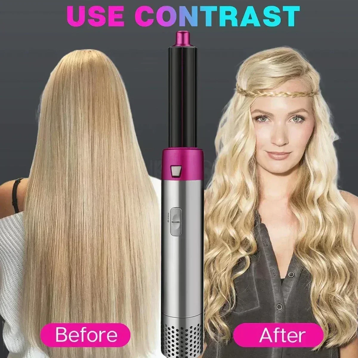 10 5 In 1 Hair Dryer Hot Air Comb Brush With Curling Iron Hair Straightener For Salon Style Curling Straightening And Volumizing
