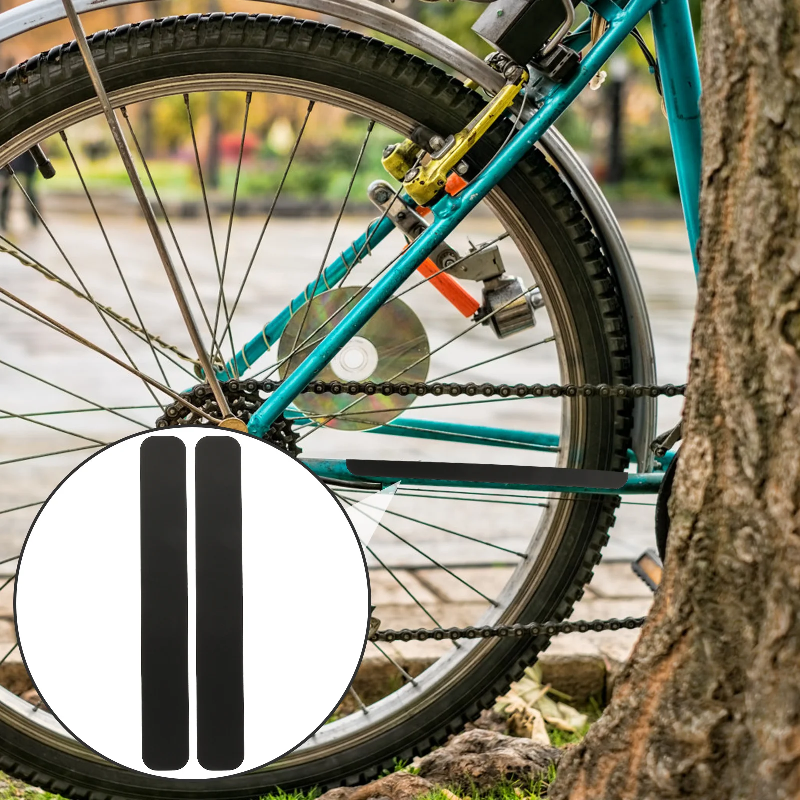 2Pcs Chain Protector Bike Frame Decals Silicone Chain Stay Protector Scratch-Resistant Chain Care Guard Bike Accessories