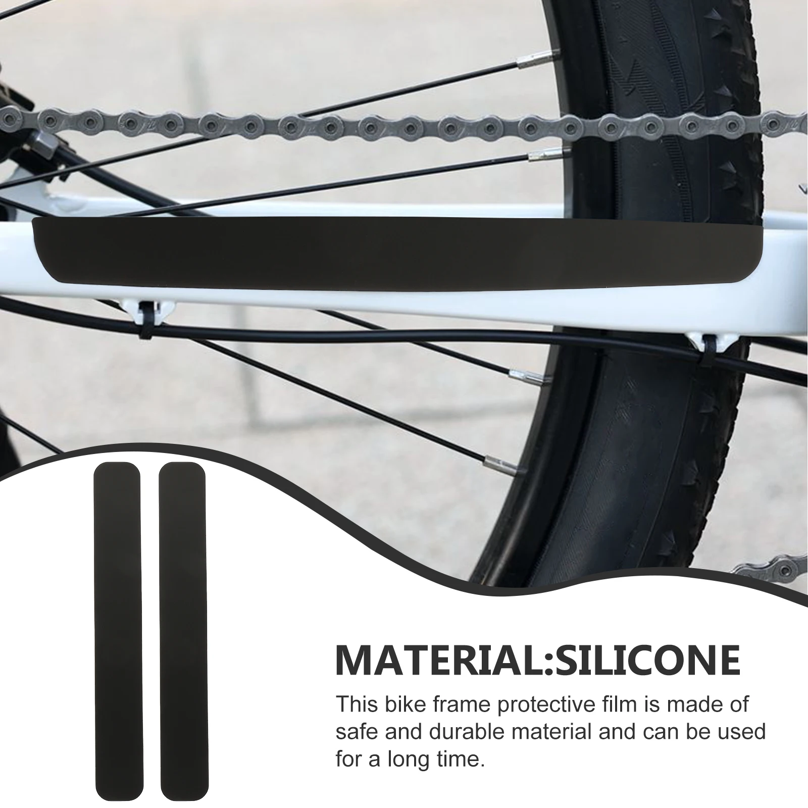 2Pcs Chain Protector Bike Frame Decals Silicone Chain Stay Protector Scratch-Resistant Chain Care Guard Bike Accessories