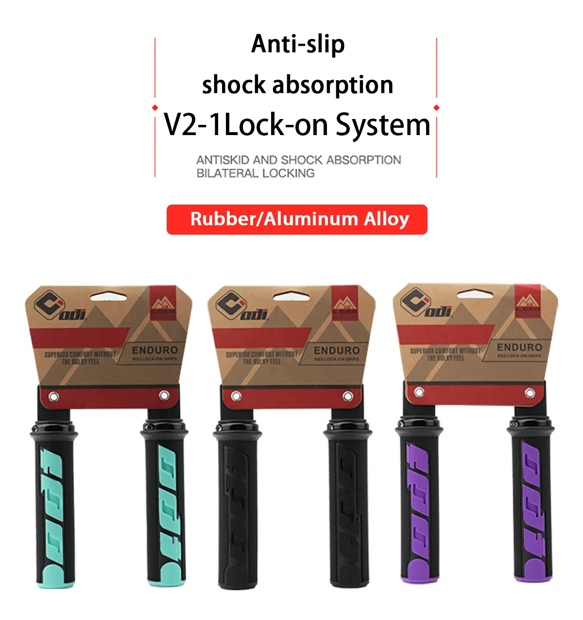ODI RG98 MTB Grips Anti-Slip Bike Handlebar Cover Comfotable Cycling Rubber Cycling Cuffs Shock-absorbing Bicycle Accessories