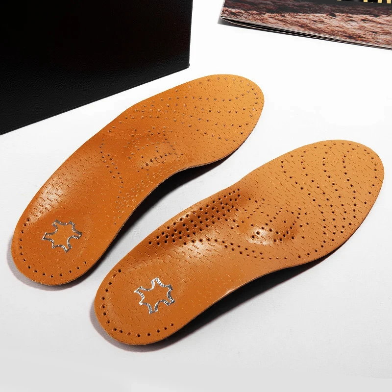 Leather Orthotic Flat Feet Arch Support Orthopedic Insole for Shoe Sole Insole for Feet Men Women O/X Leg Corrected Unisex