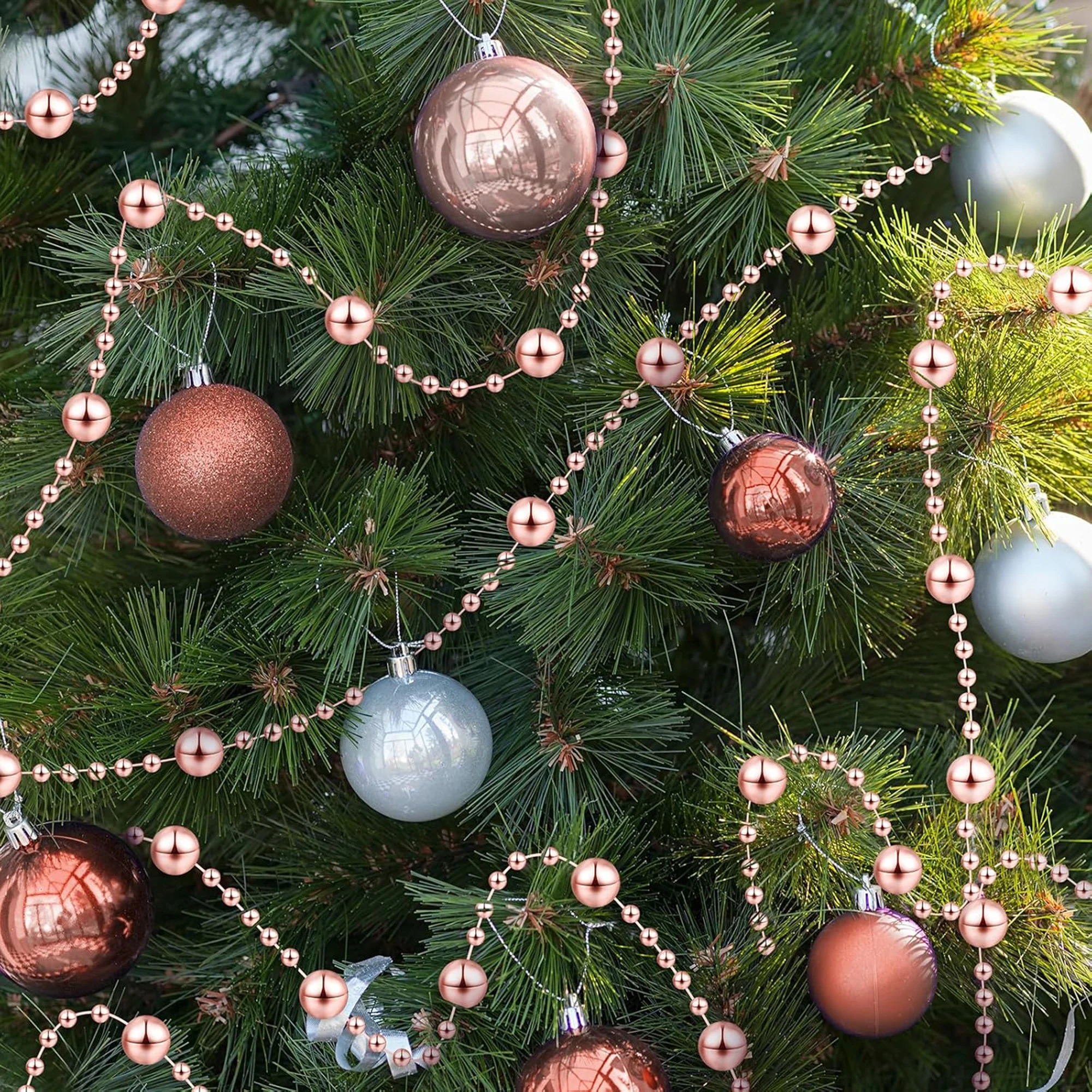 1 Piece (10m) Christmas Tree Beads Artificial Pearl Bead Garland Chain Plastic Bead Roll DIY Christmas Wedding Decoration Hangin