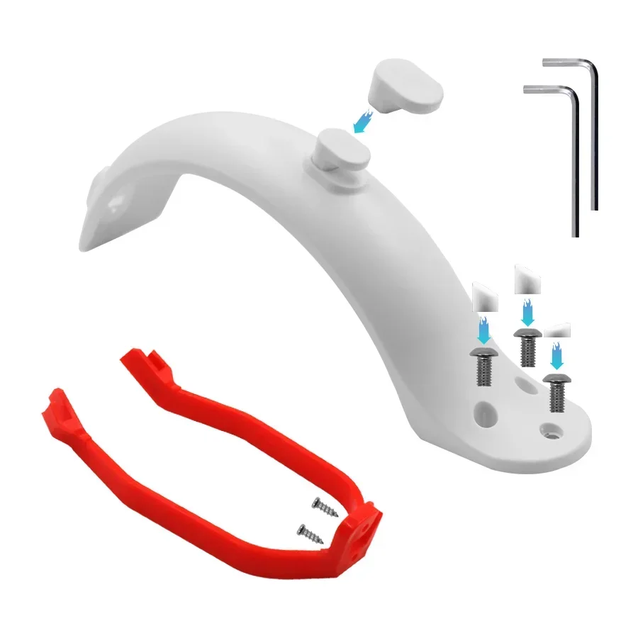 Rear Fender for Xiaomi M365 Pro Electric Scooter Short Ducktail Back Wing Taillight for Mijia Mi 3 1S Rear Mudguard Accessories
