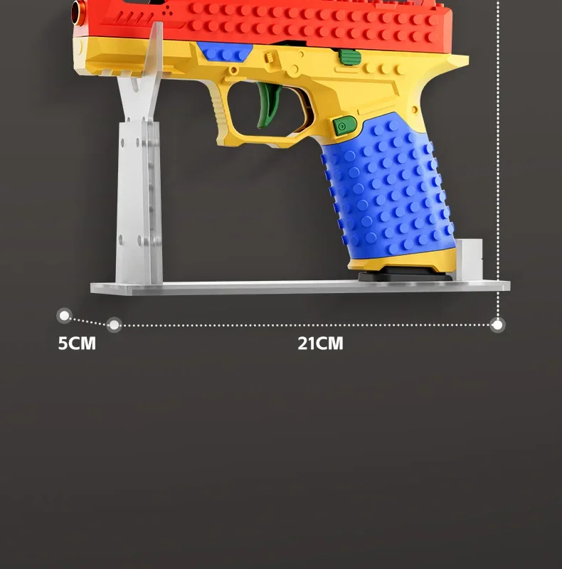 Hanging Toy Gun Continuous Firing Building Block Pistol Shell Throwing Airsoft Blowback Empty Outdoor CS Gun for Children Adult
