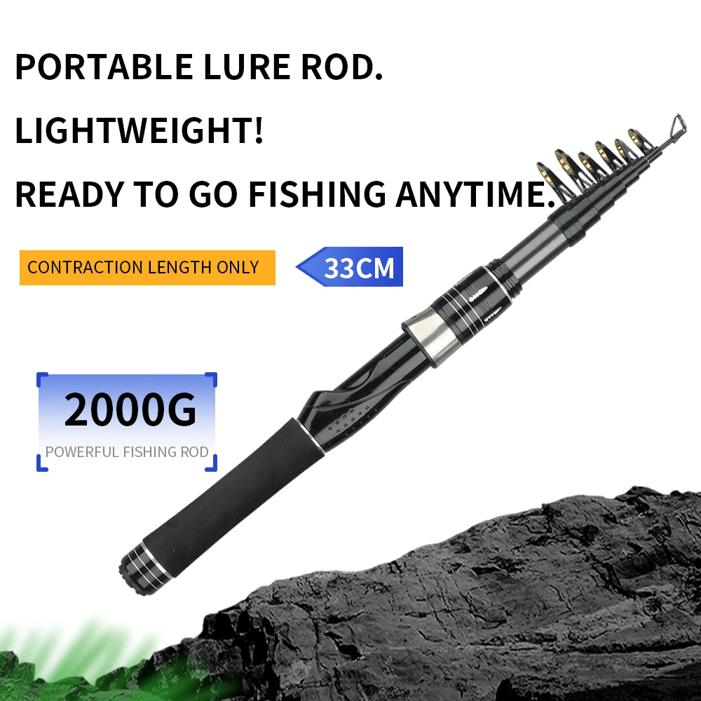 Telescopic Lure Fishing Rod 1.5M-2.4M Carbon Spinning Sea Pole Freshwater Saltwater Fishing Equipment Pesca Fishing Accessories