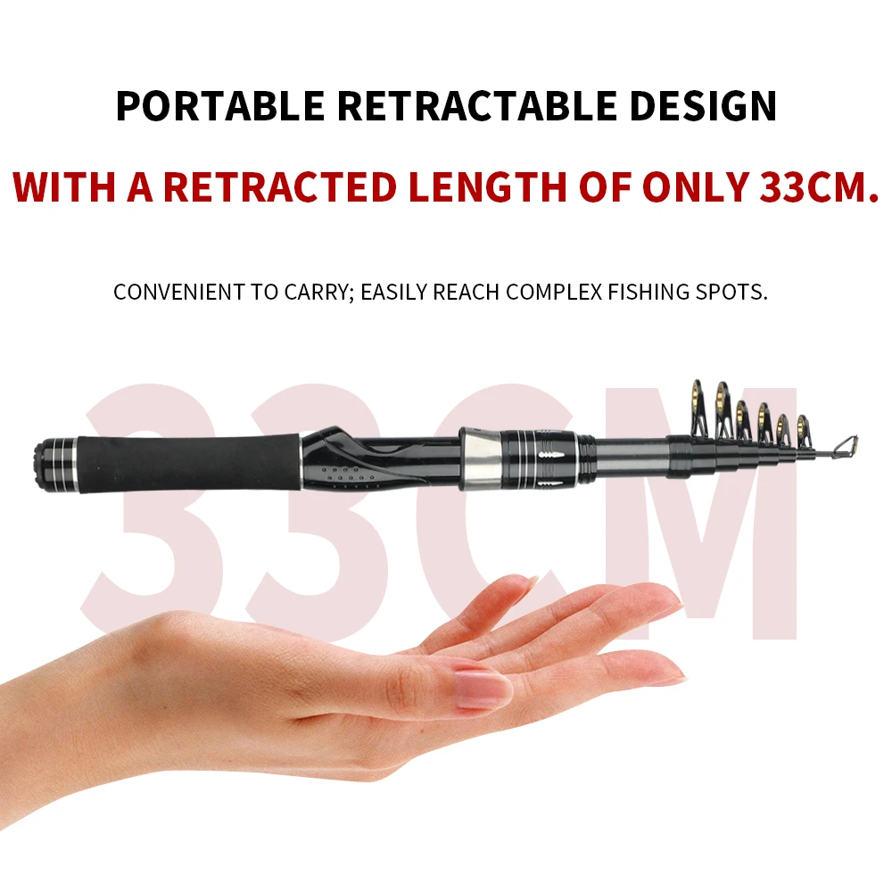 Telescopic Lure Fishing Rod 1.5M-2.4M Carbon Spinning Sea Pole Freshwater Saltwater Fishing Equipment Pesca Fishing Accessories