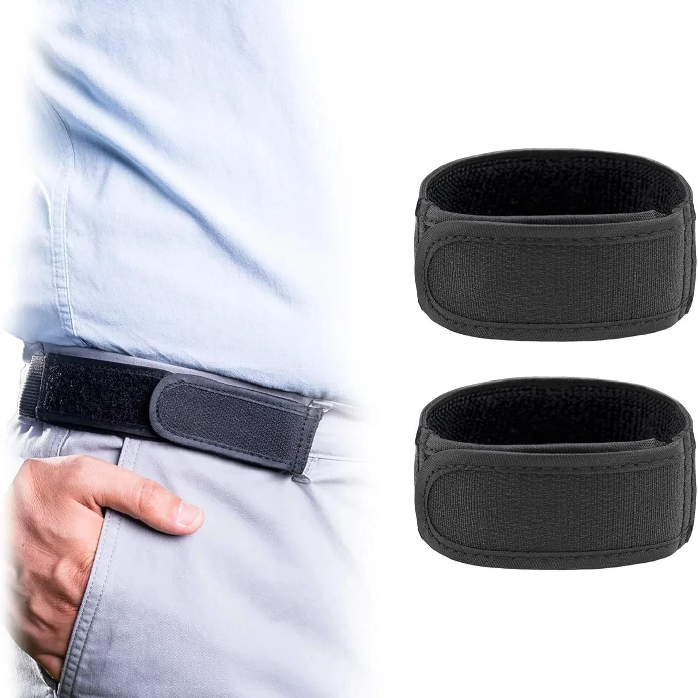 2pcs/1pc Buckle Free Waist Belts Men's Ultra-soft No Buckle Elastic Belts Fashion Comfortable Stylish Belt Loop Buckle-Free Belt