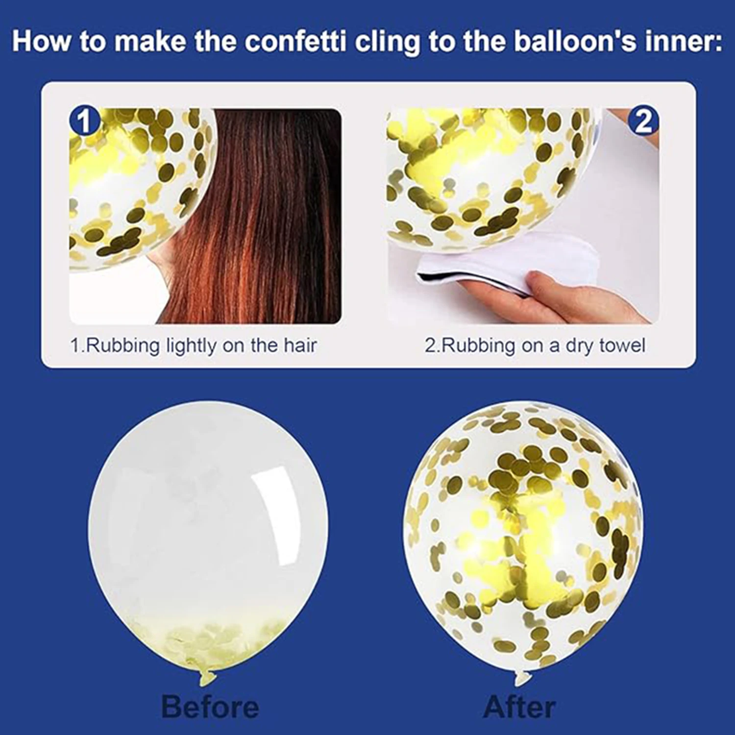 Blue Metallic Balloons Garland Kit Gold Confetti Balloon Arch Birthday Party Decoration Kids Wedding Birthday Baby Shower Boy