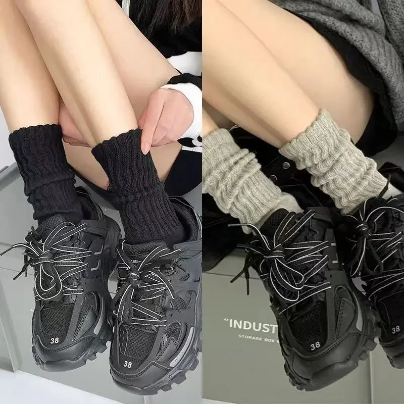 1/3 Pairs Fashion Cool Lolita Woman Cute Warm Socks Set Female Lady Autumn Winter Knitted Long Black White Socks For Women Sport