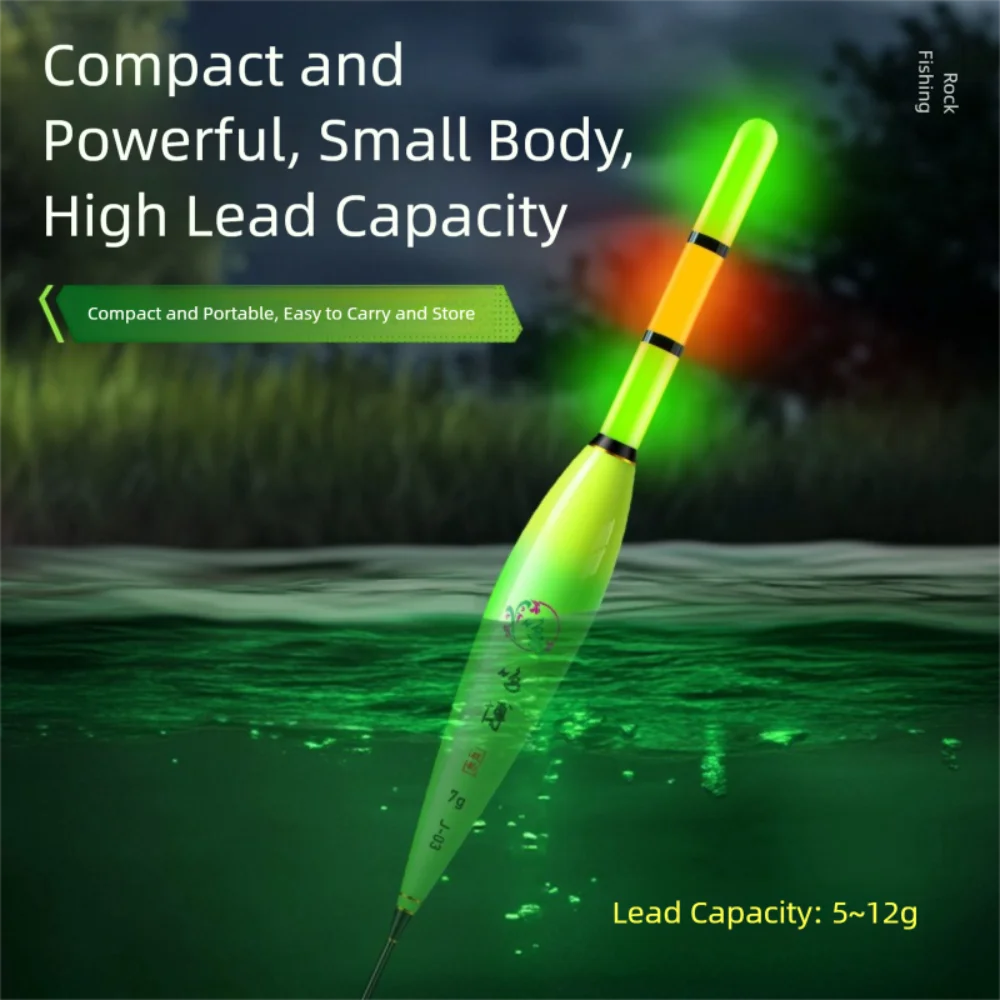 Electronic Fishing Float Long Tail 2 Light Light Float Indicator Buoy Strike Slip Drift Tube Bobbers Buoy Night Fishing
