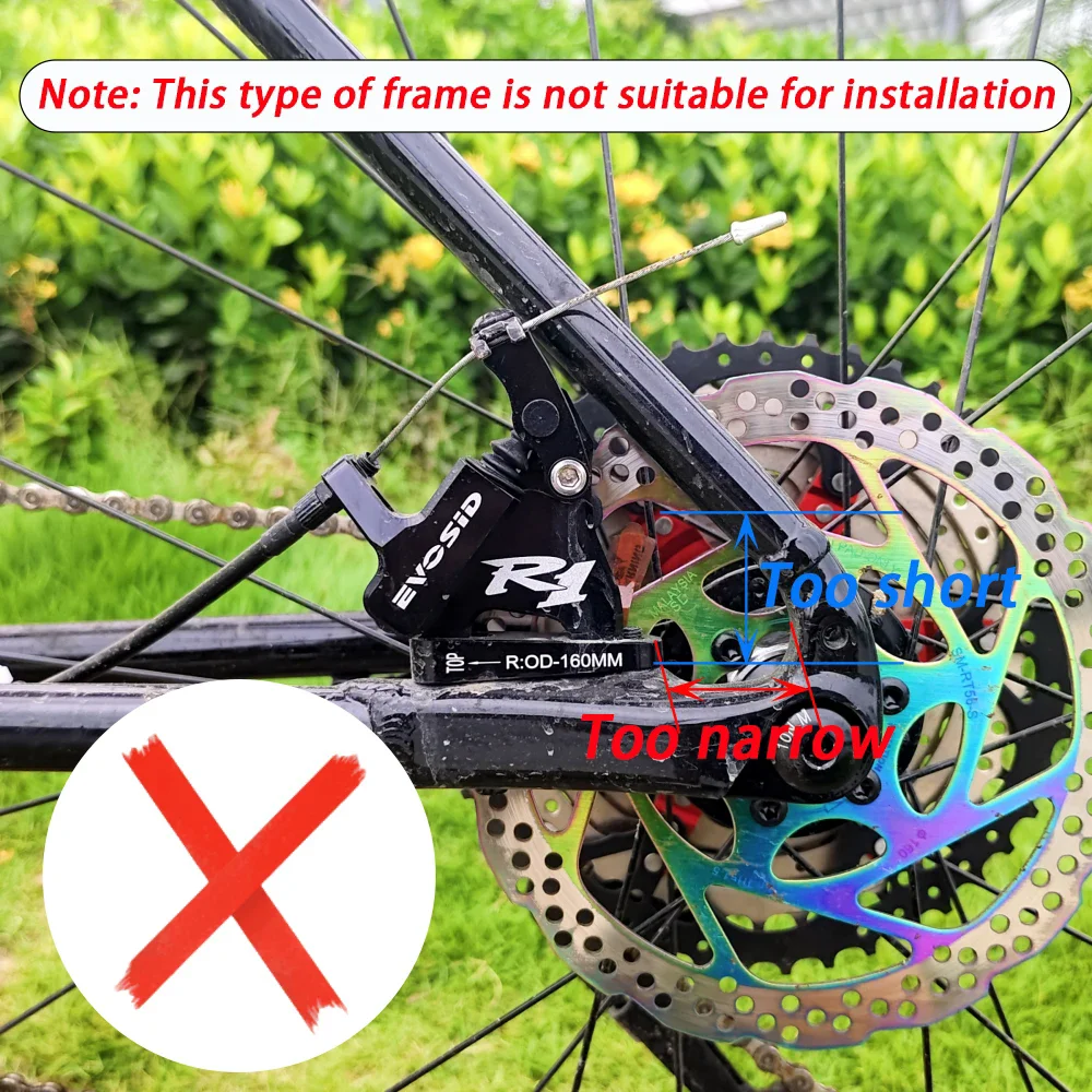 EVOSID Gravel Bike Flat Mount To Fost Mount Brake Adapter Front Rear 160mm Change Road Standard To MTB Specs Bicycle Accessories