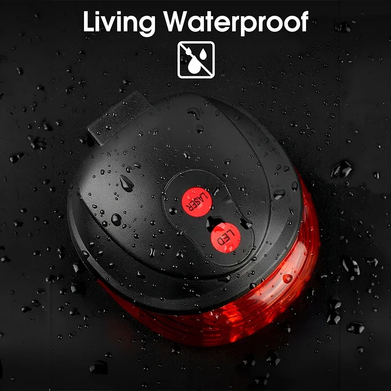 Bicycle Bike LED Lights Waterproof Cycling Taillight Safety Warning Taillight MTB Bike Rear Tail Lights 2 Lasers 5 LED
