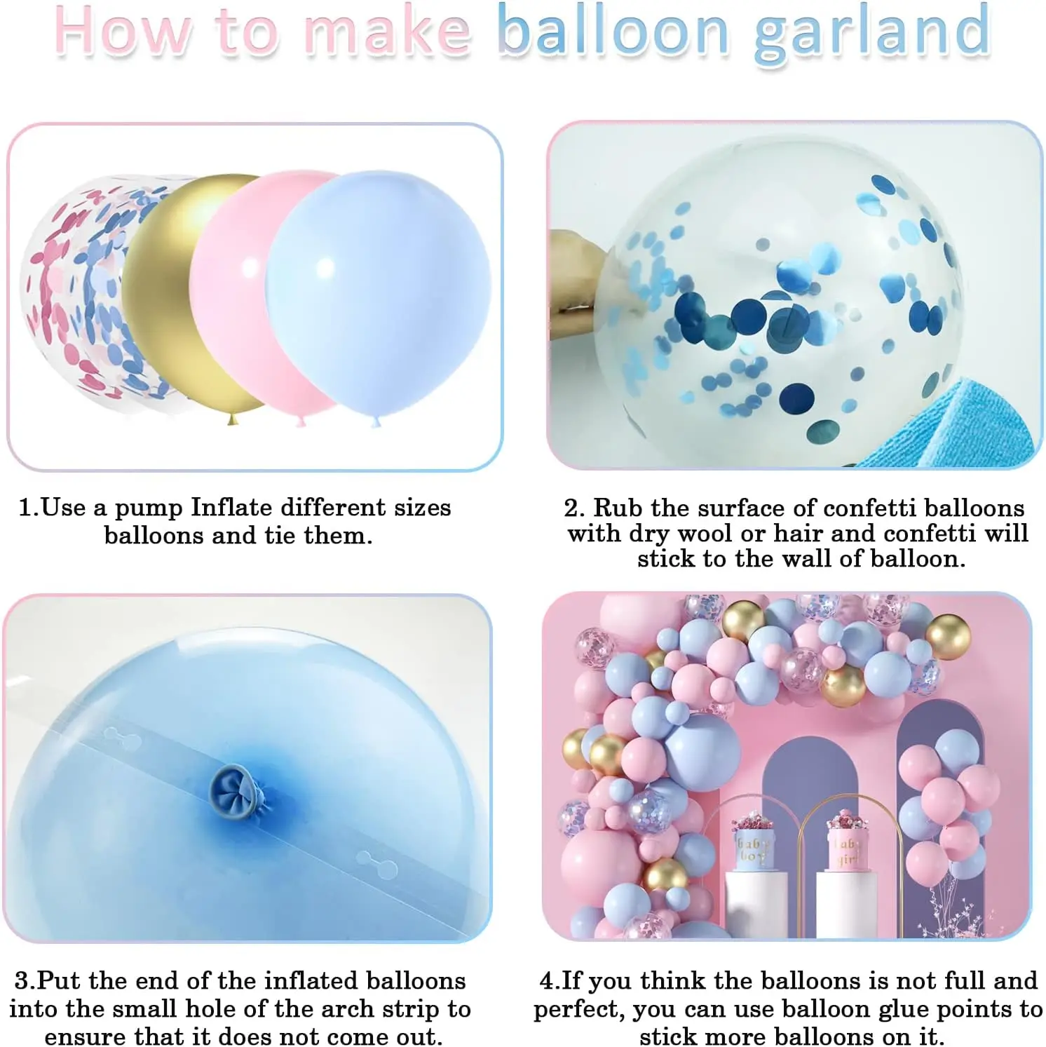 Gender Reveal Blue Pink Balloon Garland Arch Birthday Party Decor Kids Birthday Ballon Wedding Supplies Latex Ballon Baby Shower
