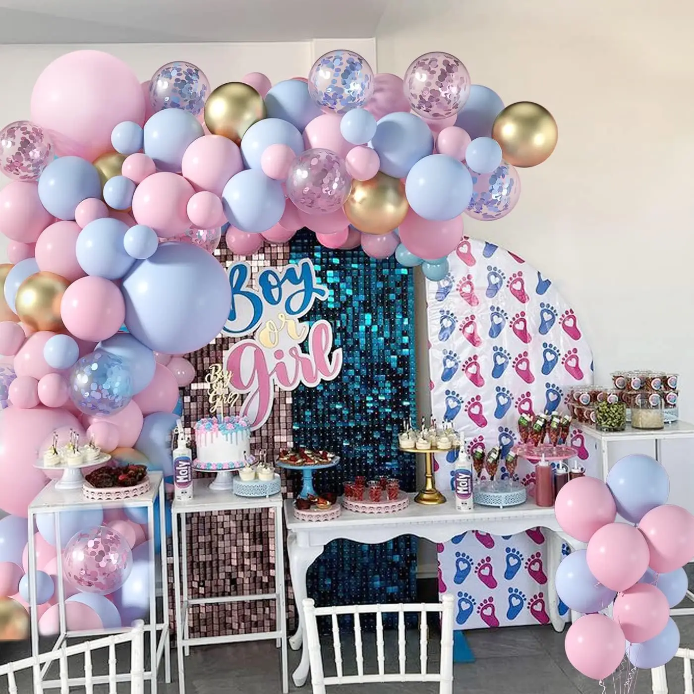Gender Reveal Blue Pink Balloon Garland Arch Birthday Party Decor Kids Birthday Ballon Wedding Supplies Latex Ballon Baby Shower