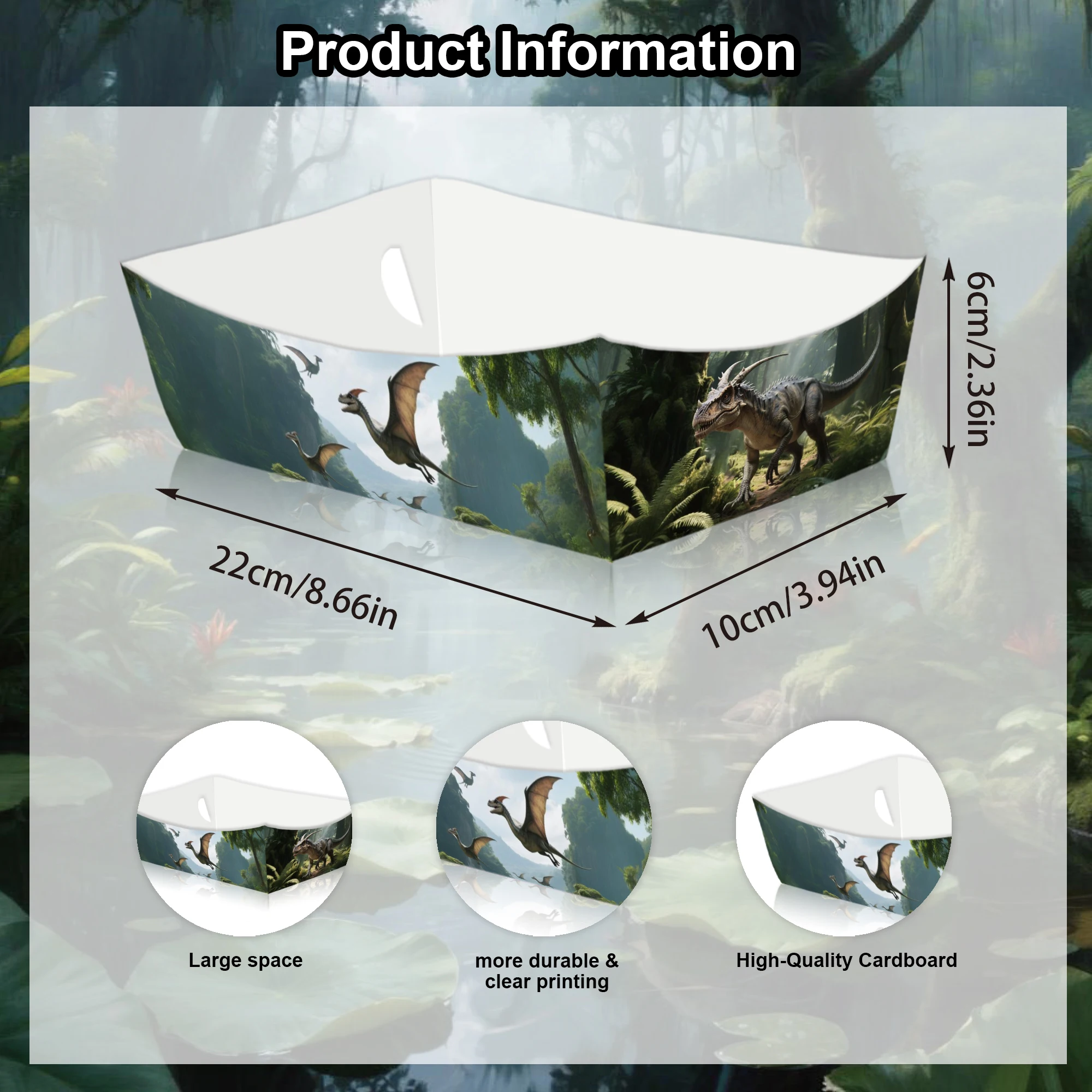 6/12/24pcs Jurassic Dinosaur Theme Food Trays Disposable Candy Snack Trays Jungle Safari Baby Shower Birthday Party Supplies