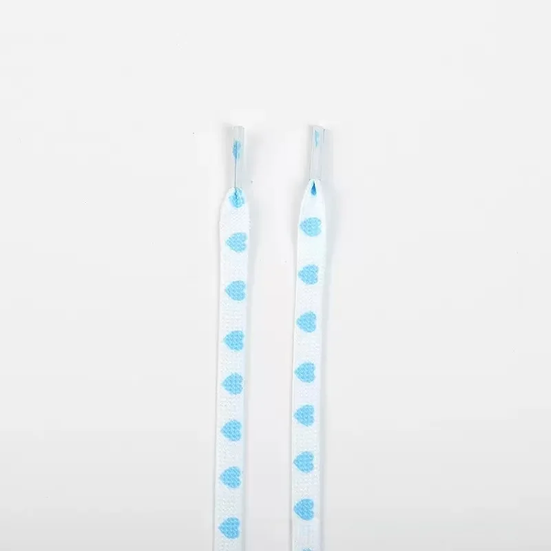 Fashion Red Heart Flat Shoelaces - Durable Acetate, for Sports/Casual Shoes, Easy-Tie Design