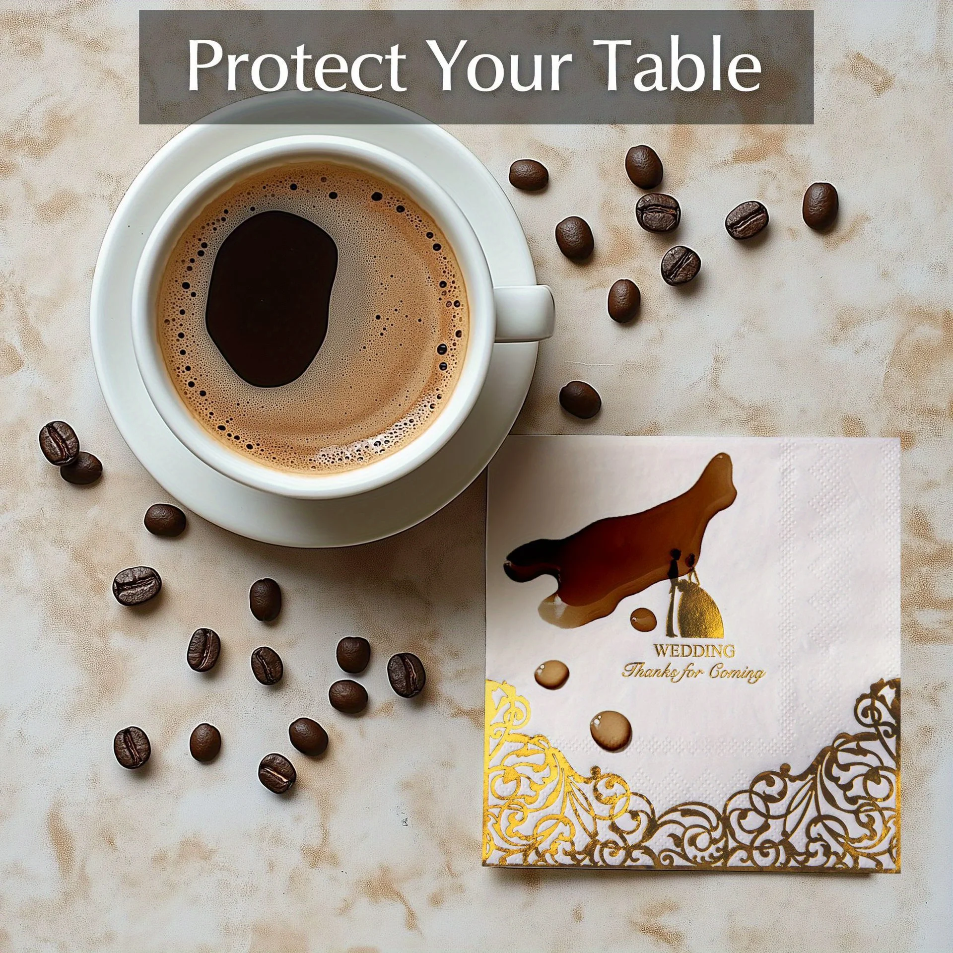 50/100 Pcs, Wedding Napkins Cocktail Beverage Napkins for Party Decorations, Cake Dessert Table Decorations Supplies