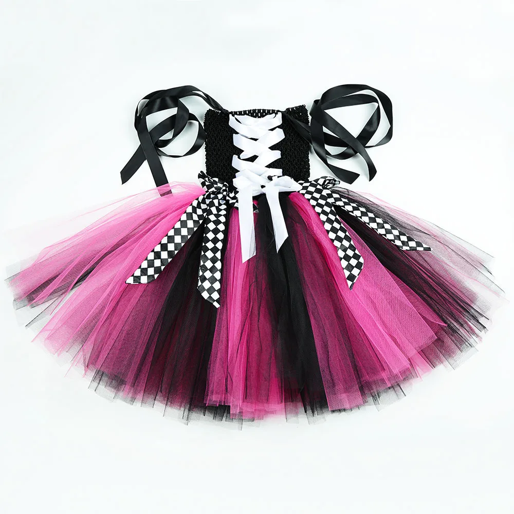 Girls for Hot Pink Black Pirate Costumes Captain Pirate Tutu Dress with Eyes Patch Head Bandana Kids Carnival Halloween Outfits