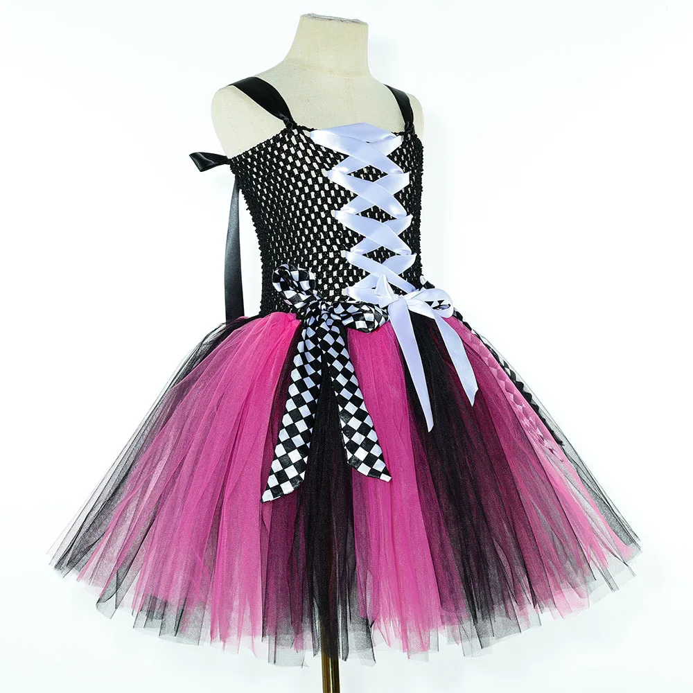 Girls for Hot Pink Black Pirate Costumes Captain Pirate Tutu Dress with Eyes Patch Head Bandana Kids Carnival Halloween Outfits