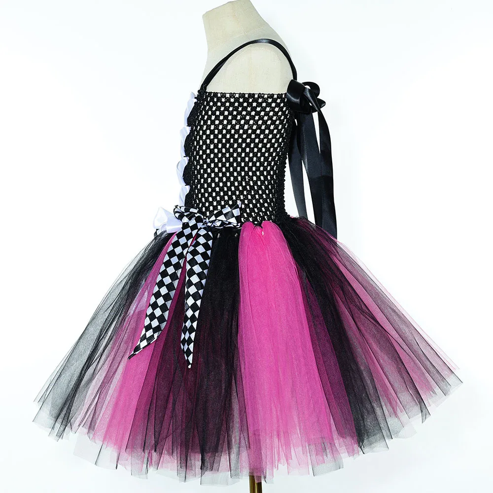 Girls for Hot Pink Black Pirate Costumes Captain Pirate Tutu Dress with Eyes Patch Head Bandana Kids Carnival Halloween Outfits