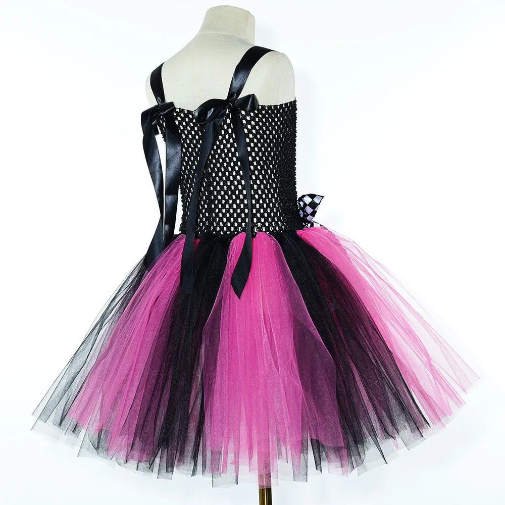 Girls for Hot Pink Black Pirate Costumes Captain Pirate Tutu Dress with Eyes Patch Head Bandana Kids Carnival Halloween Outfits