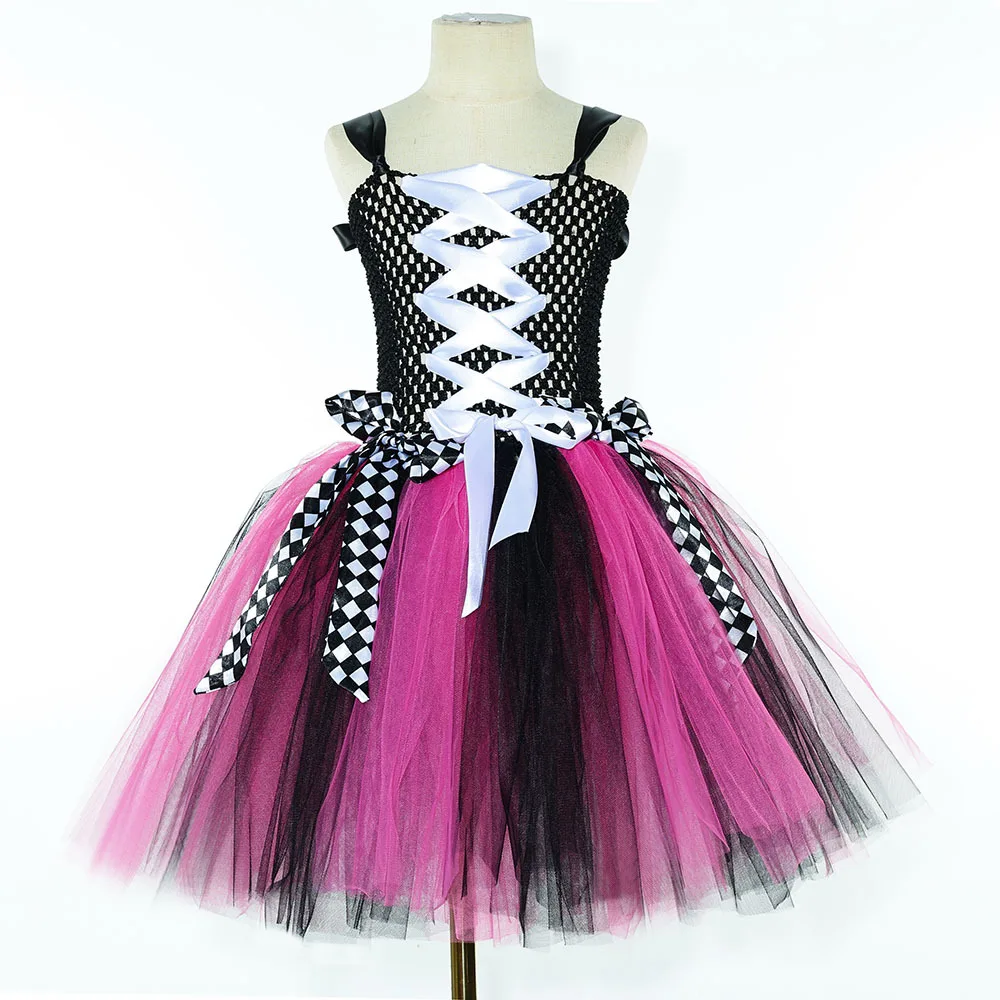 Girls for Hot Pink Black Pirate Costumes Captain Pirate Tutu Dress with Eyes Patch Head Bandana Kids Carnival Halloween Outfits