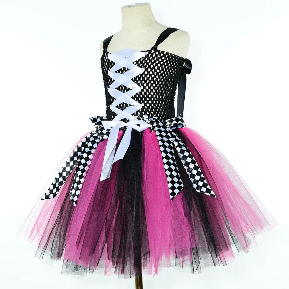 Girls for Hot Pink Black Pirate Costumes Captain Pirate Tutu Dress with Eyes Patch Head Bandana Kids Carnival Halloween Outfits