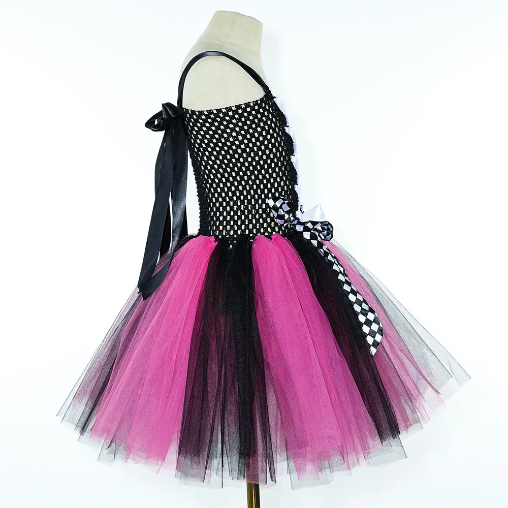 Girls for Hot Pink Black Pirate Costumes Captain Pirate Tutu Dress with Eyes Patch Head Bandana Kids Carnival Halloween Outfits