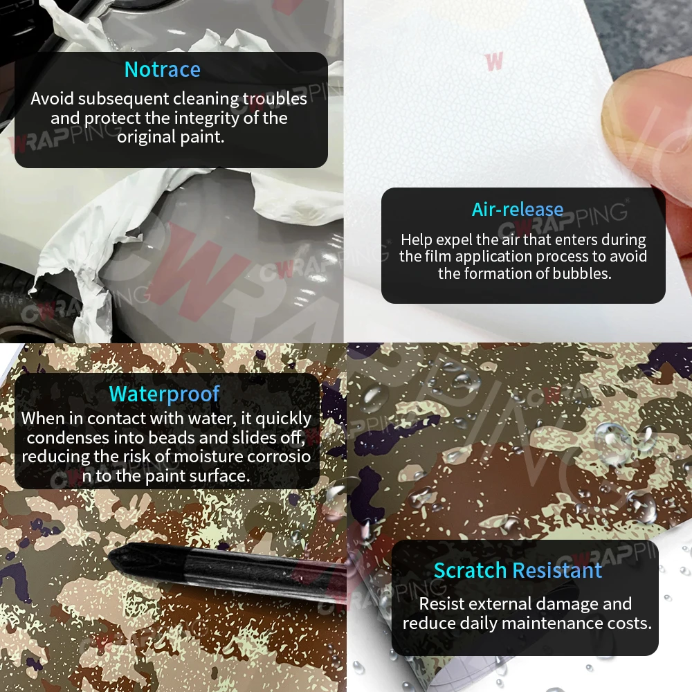 Digital Camouflage Film Waterproof Automotive Vinyl Car Wrap Wrapping Tools Vehicle Decoration Car Tuning Accessories Covering