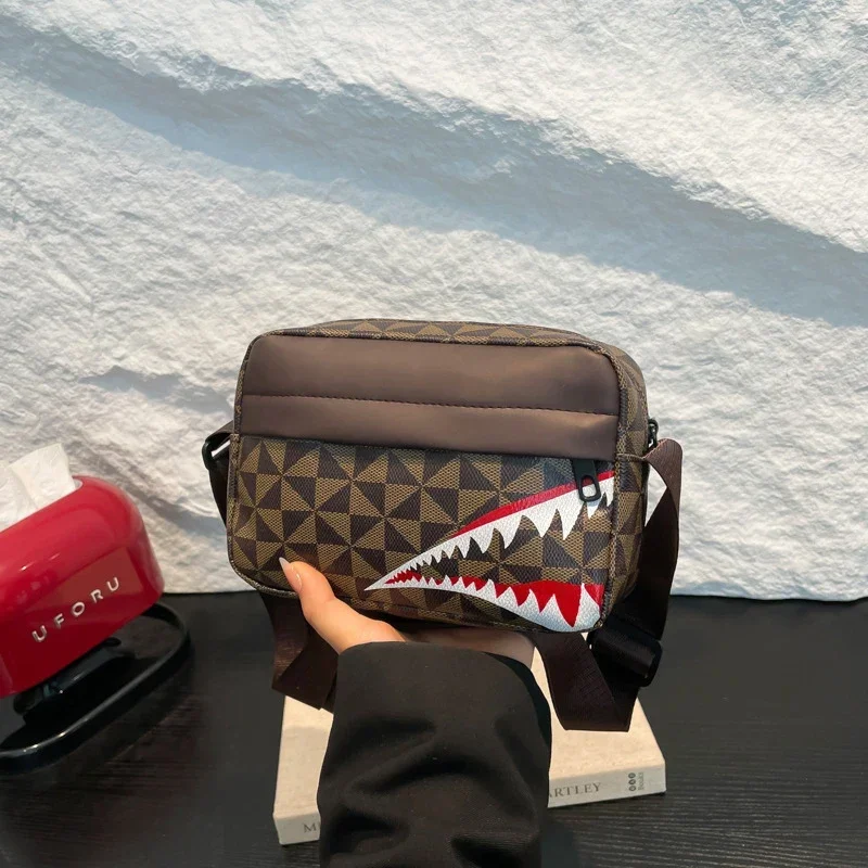Casual Fashion Crossbody Large Capacity Small Square Bag Creative Shark Mouth Crossbody Bag Simple Coin Purse