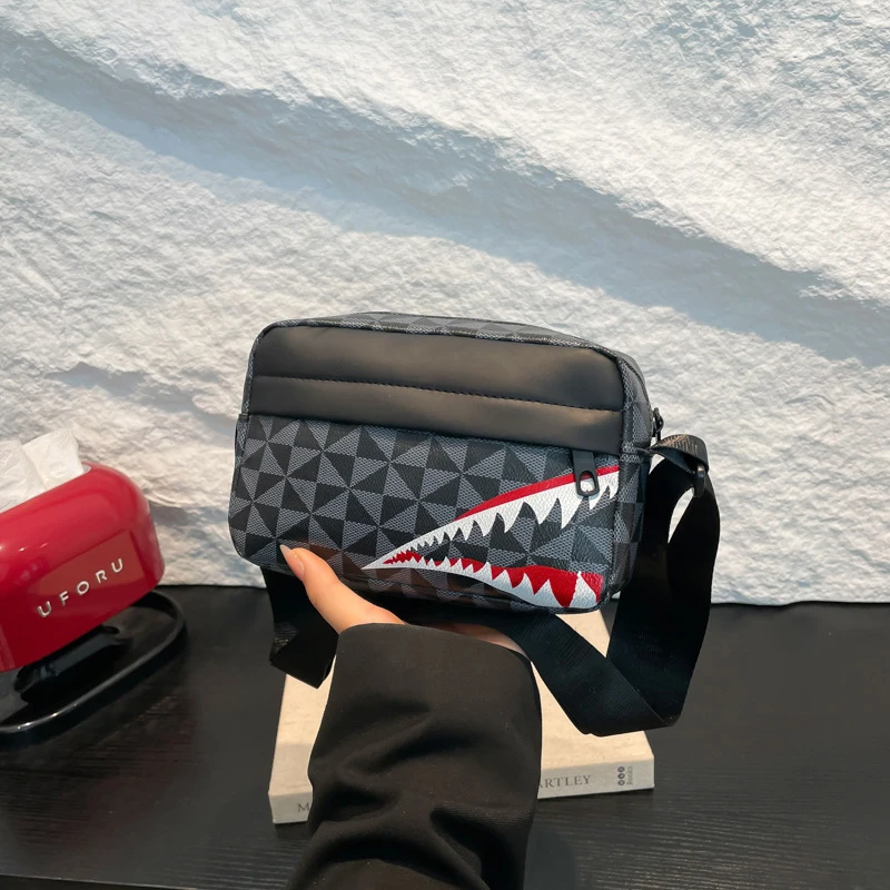 Casual Fashion Crossbody Large Capacity Small Square Bag Creative Shark Mouth Crossbody Bag Simple Coin Purse