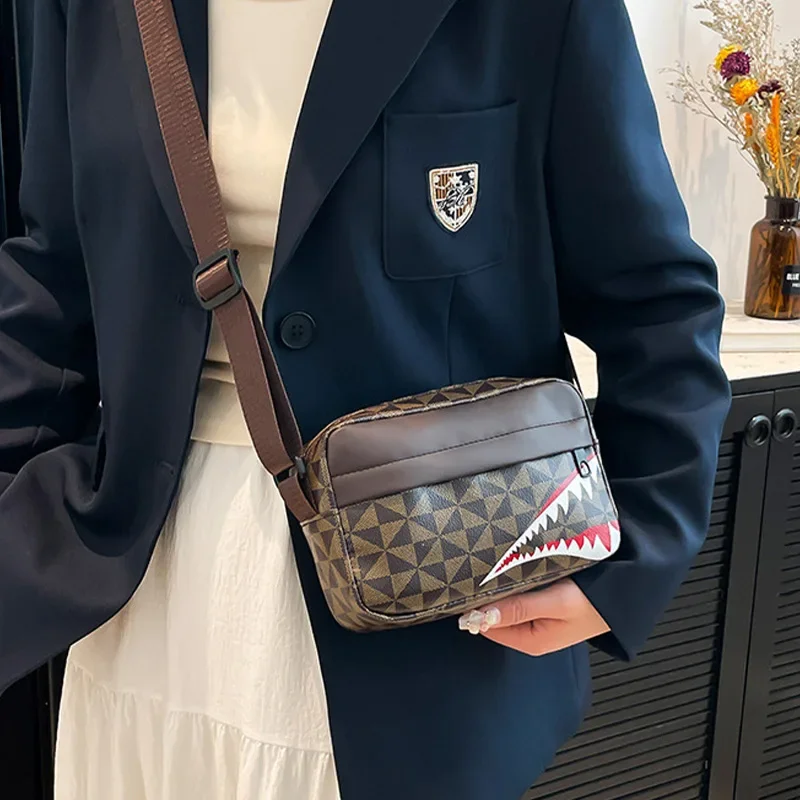 Casual Fashion Crossbody Large Capacity Small Square Bag Creative Shark Mouth Crossbody Bag Simple Coin Purse