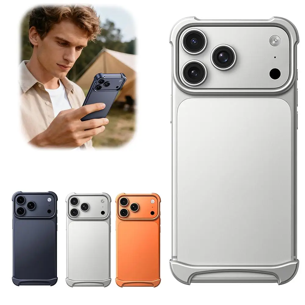 For iPhone 17 Pro/Pro Max Aluminium Frame Metal Protective Case Luxury Anti-Fall Heat Dissipation Metal Frame Case Cover