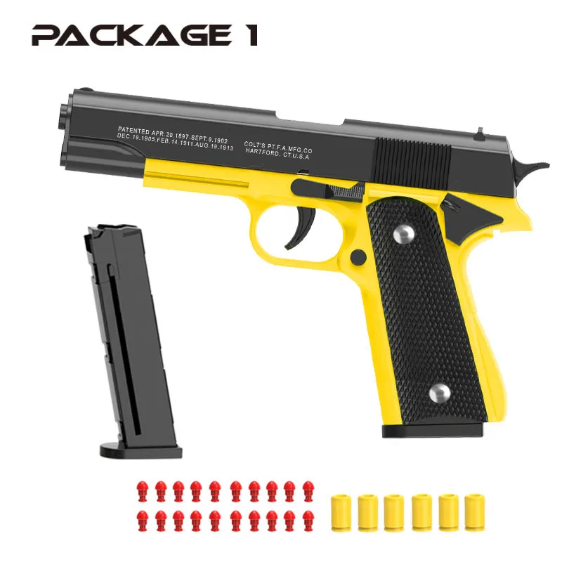 Automatic Colt 1911 Automatic Shell Soft Bullet Toy Gun Air Gunner Gun CS Shooting Boys Toy